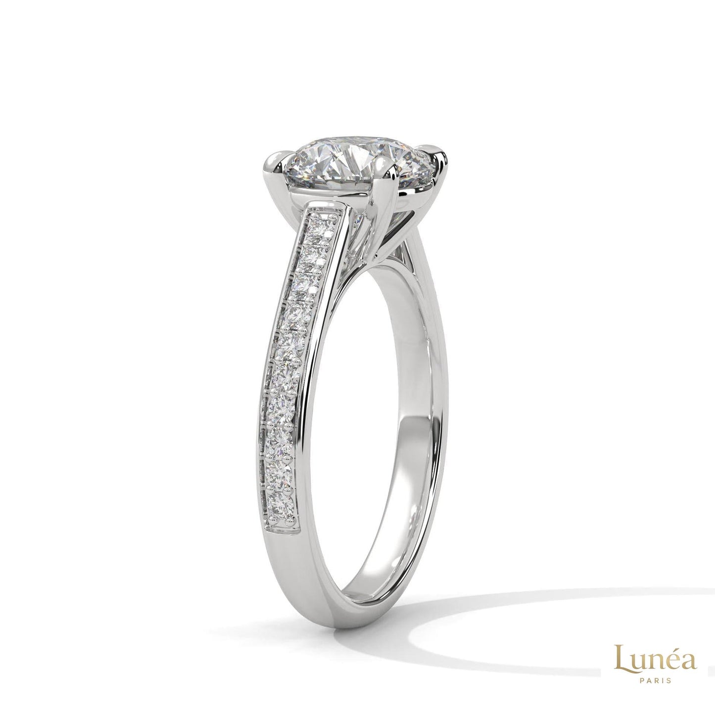 2.30 Ct. Pavé Lab Diamond Engagement Ring