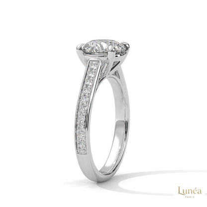2.30 Ct. Pavé Lab Diamond Engagement Ring