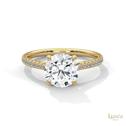 2.30 Ct. Round Lab Diamond Pavé Engagement Ring