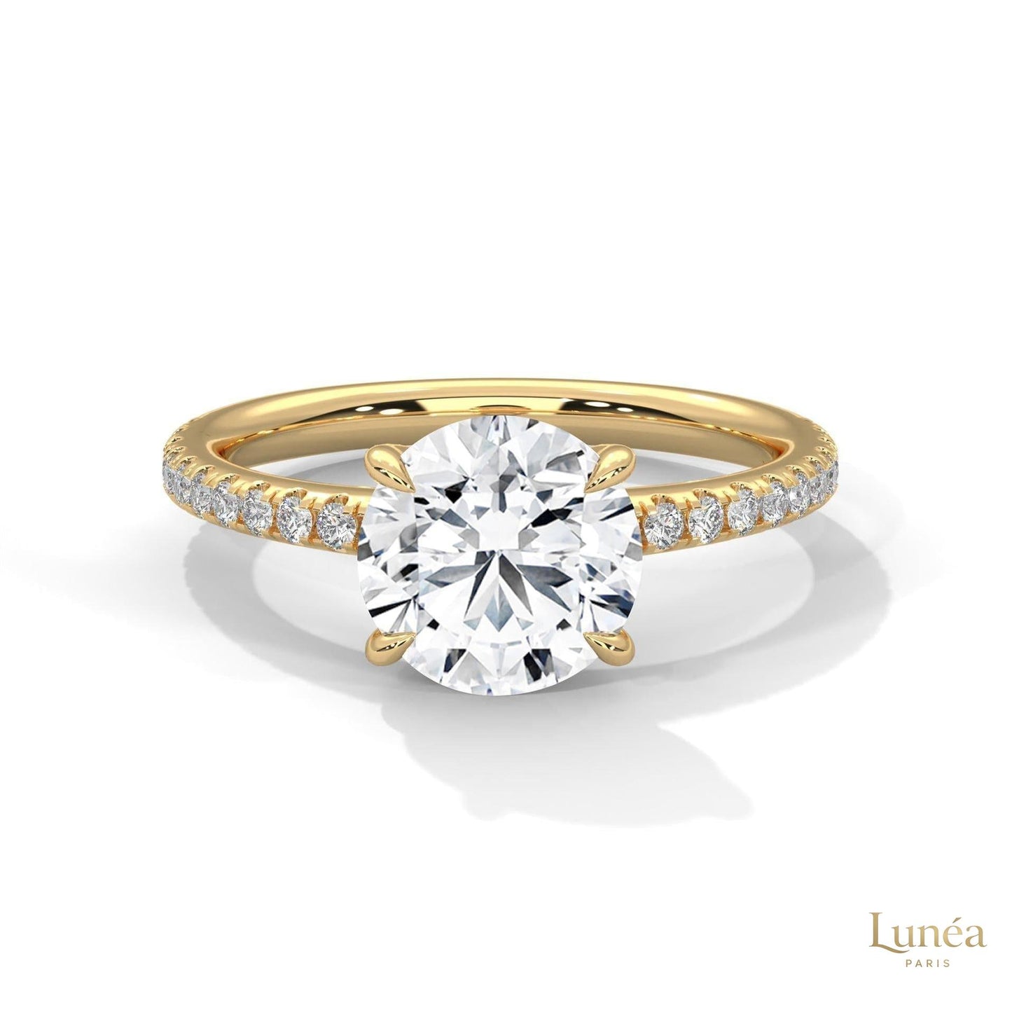 2.30 Ct. Round Pavé Solitaire Engagement Ring