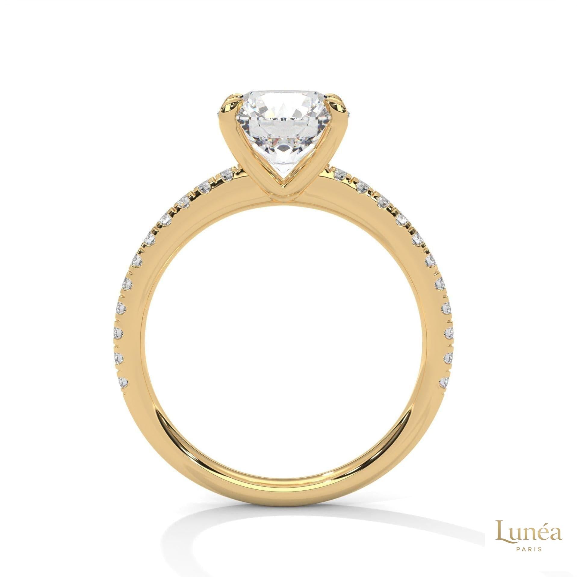 2.30 Ct. Round Pavé Solitaire Engagement Ring