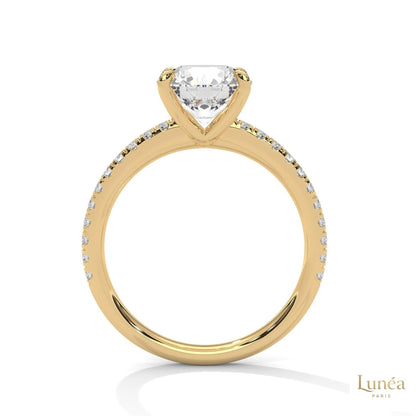 2.30 Ct. Round Pavé Solitaire Engagement Ring