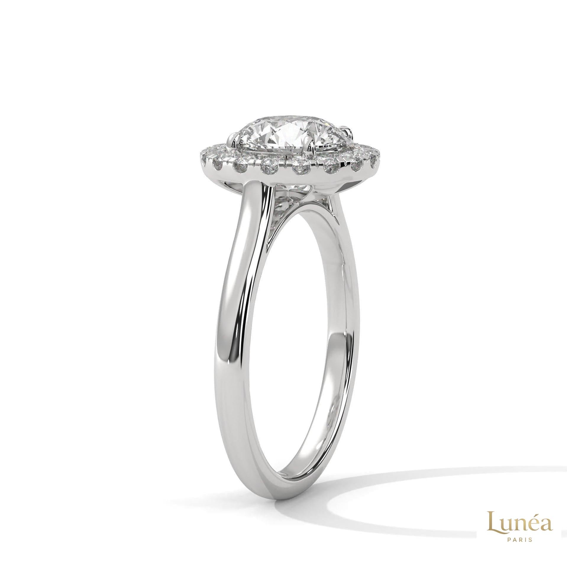 2.35 Ct. Halo Lab Diamond Engagement Ring