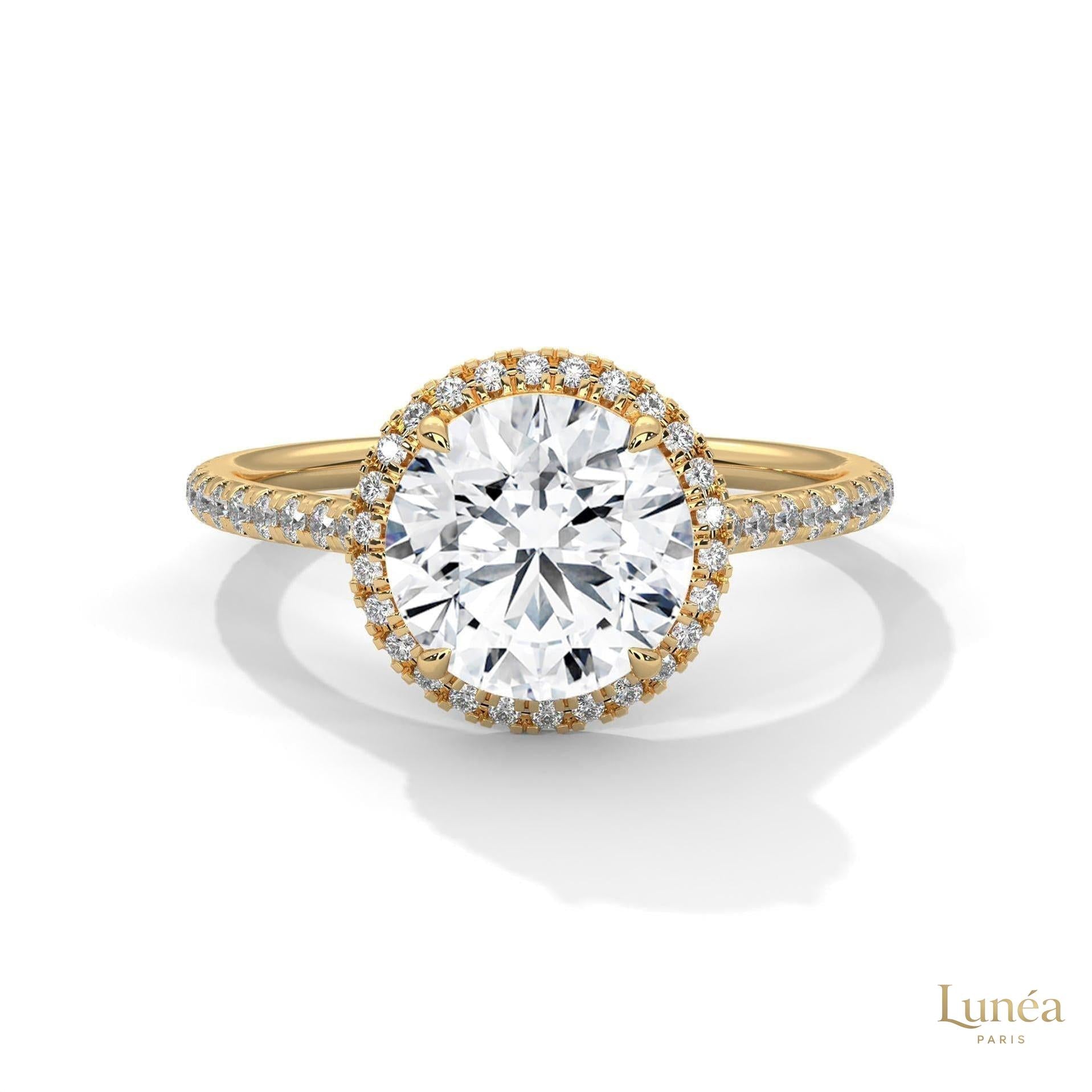 2.35 Ct. Round Halo Lab Diamond Engagement Ring