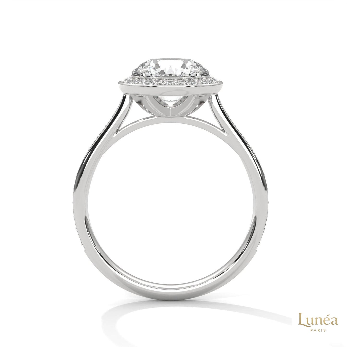 2.35 Ct. Round Halo Lab Diamond Engagement Ring