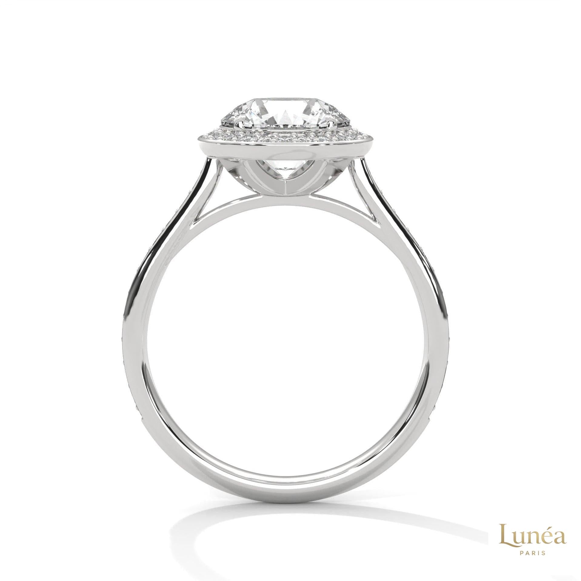 2.35 Ct. Round Halo Lab Diamond Engagement Ring