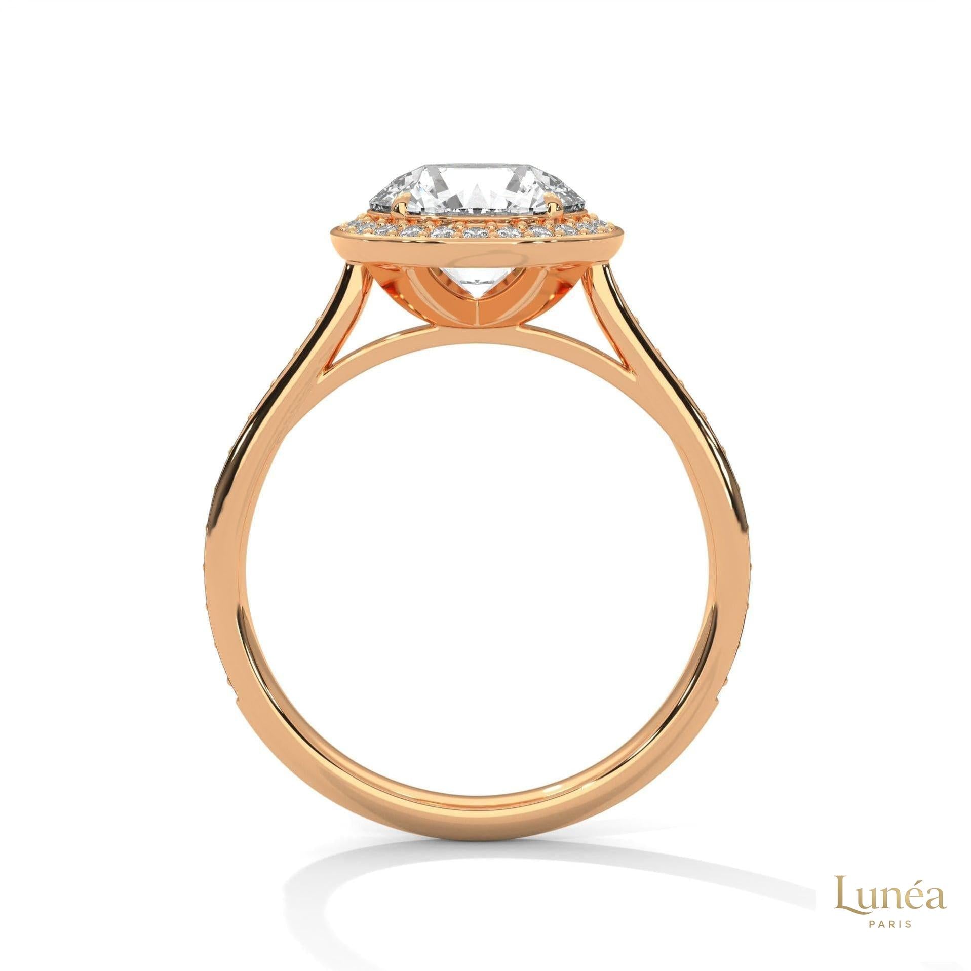2.35 Ct. Round Halo Lab Diamond Engagement Ring
