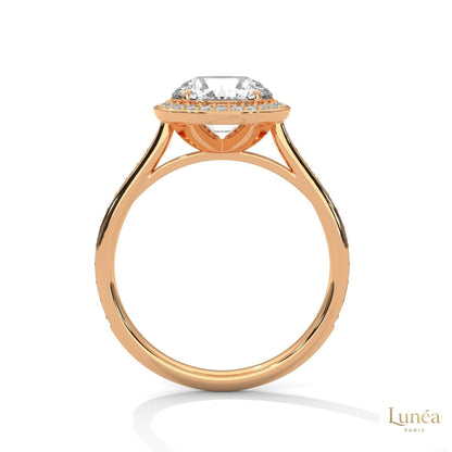 2.35 Ct. Round Halo Lab Diamond Engagement Ring