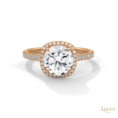 2.40 Ct. Halo Pavé Round Lab Diamond Engagement Ring