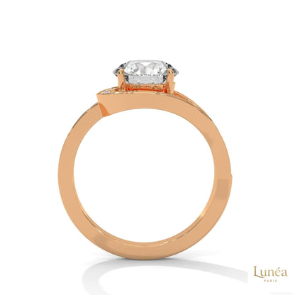 2.40 Ct. Twist Halo Lab Diamond Engagement Ring
