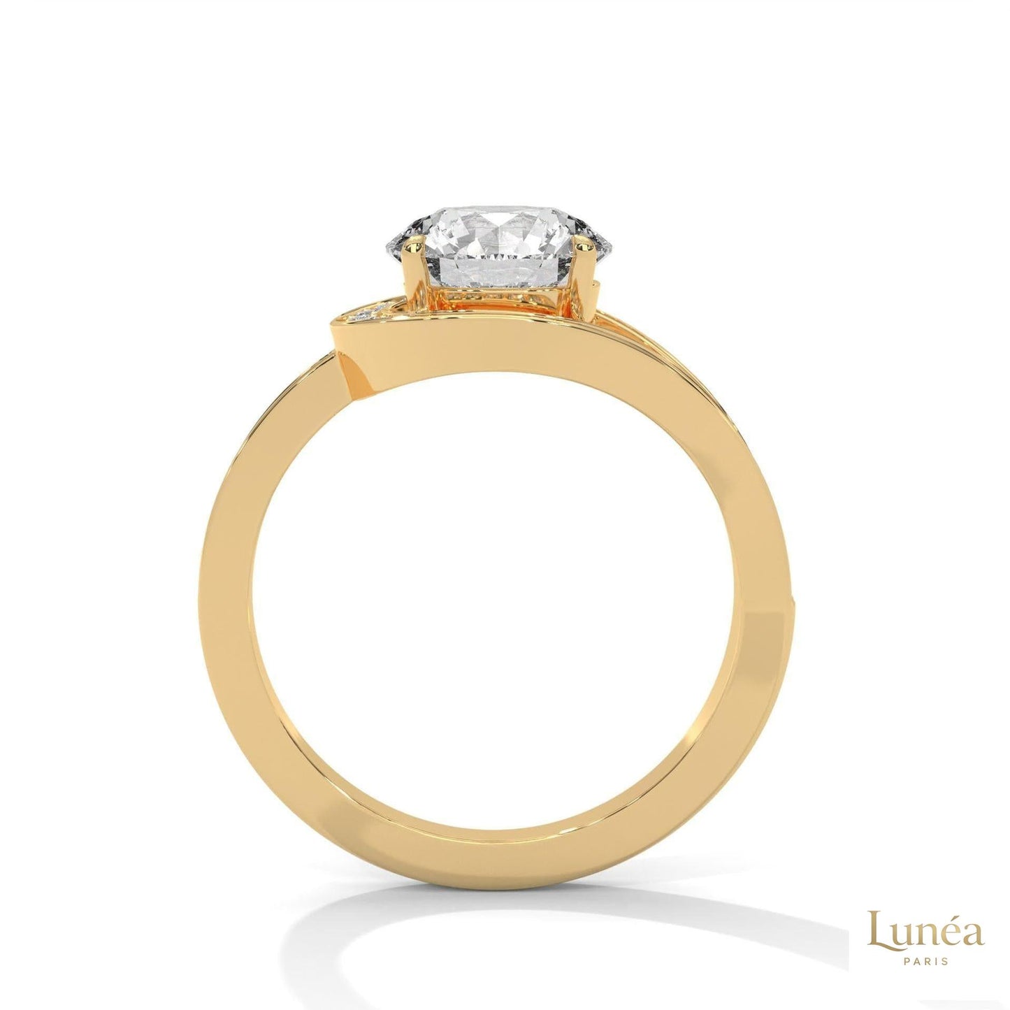 2.40 Ct. Twist Halo Lab Diamond Engagement Ring