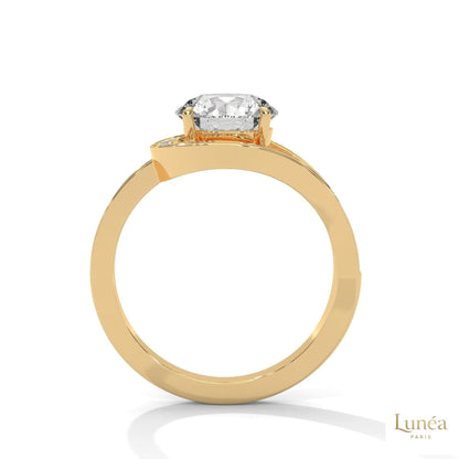 2.40 Ct. Twist Halo Lab Diamond Engagement Ring