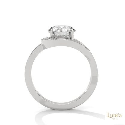 2.40 Ct. Twist Halo Lab Diamond Engagement Ring