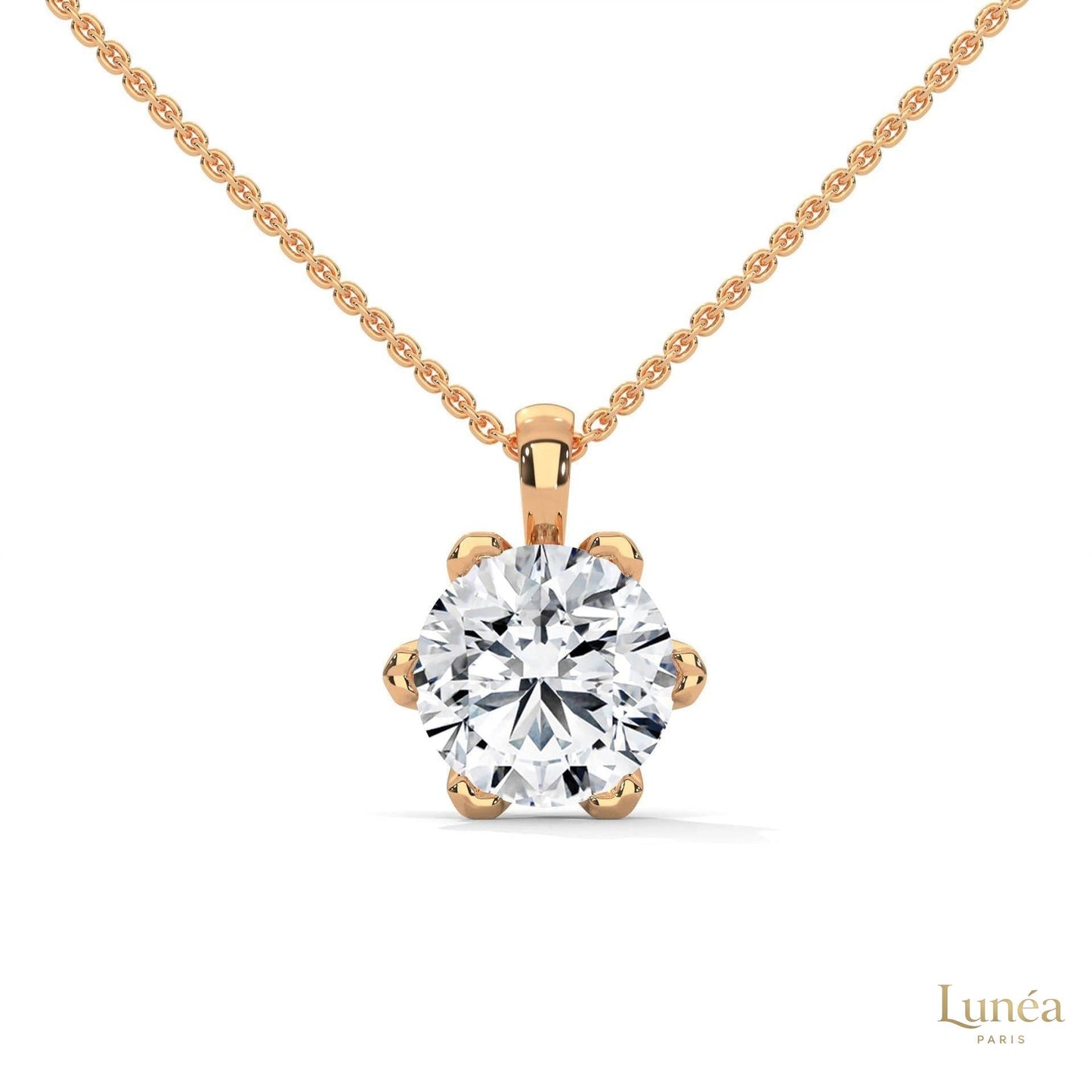 2.45 CT. 6-Prong Round Lab Diamond Pendant