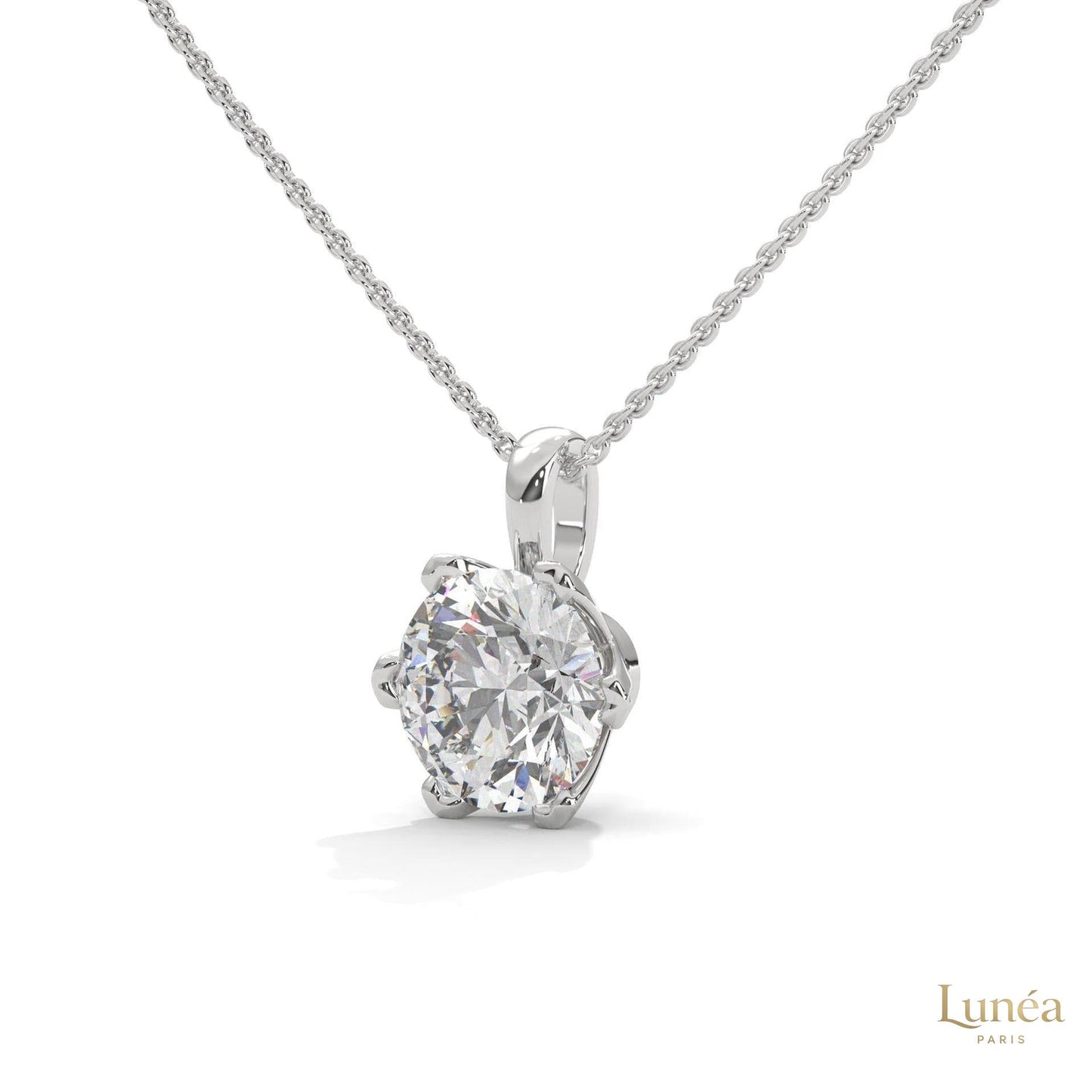2.45 CT. 6-Prong Round Lab Diamond Pendant