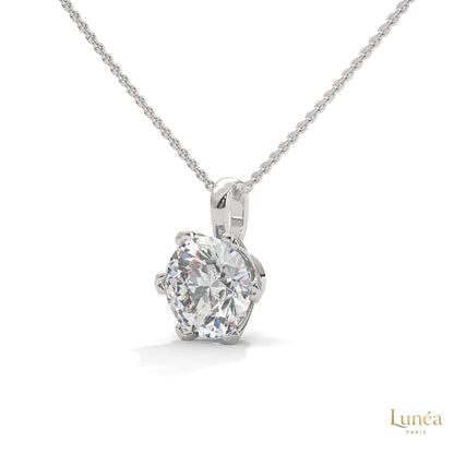 2.45 CT. 6-Prong Round Lab Diamond Pendant