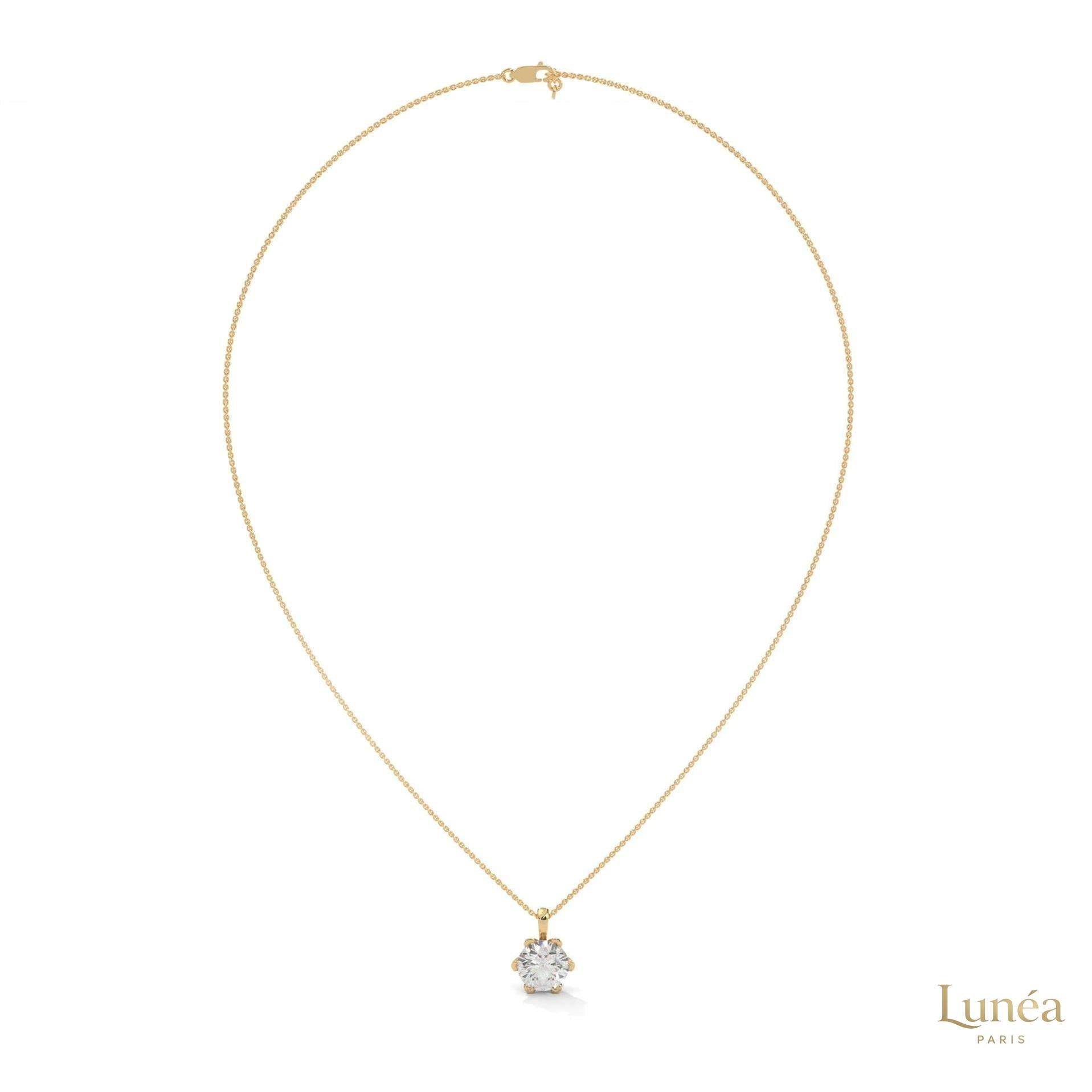 2.45 CT. 6-Prong Round Lab Diamond Pendant