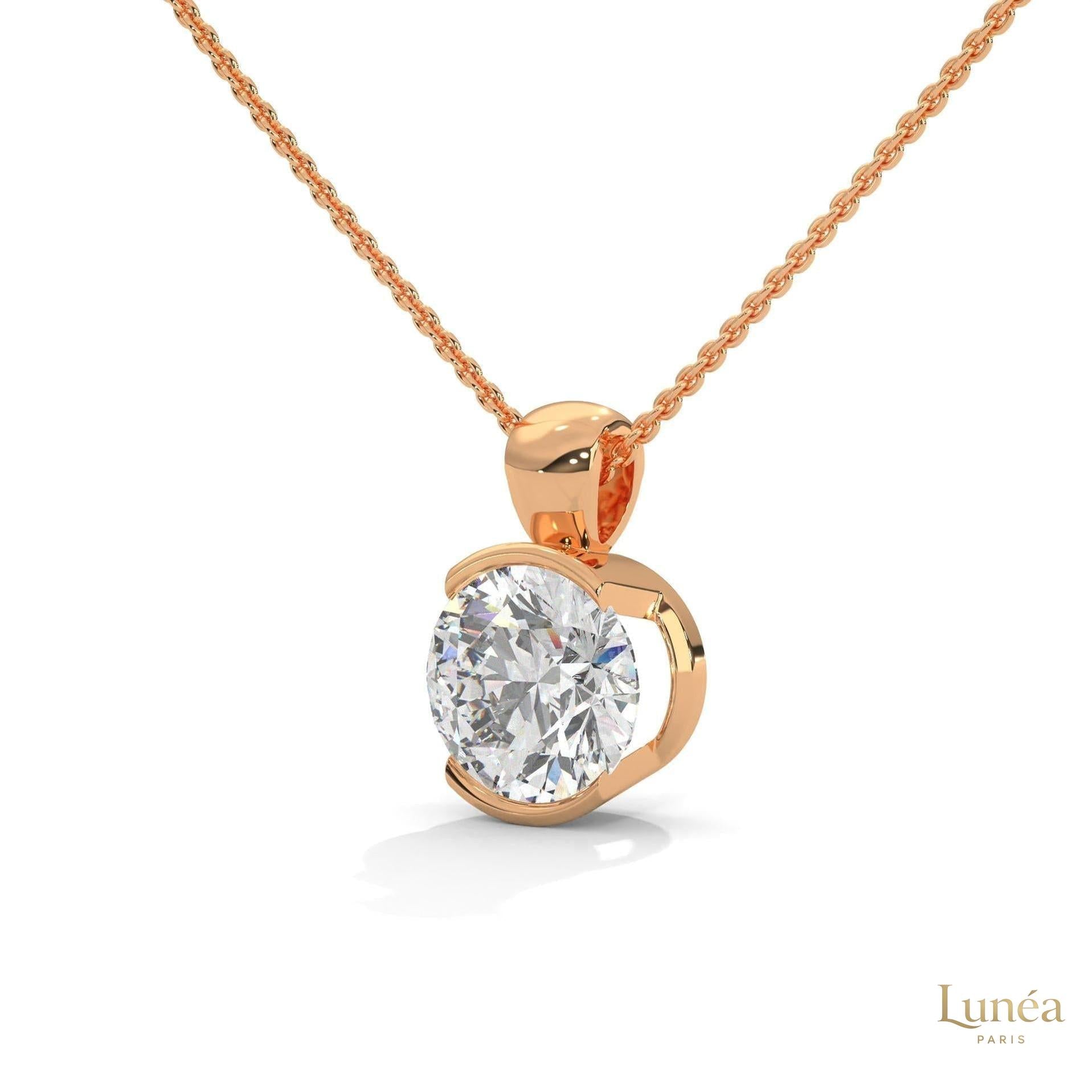 2.45 CT. Lab Diamond Bezel Solitaire Pendant