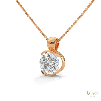 2.45 CT. Lab Diamond Bezel Solitaire Pendant