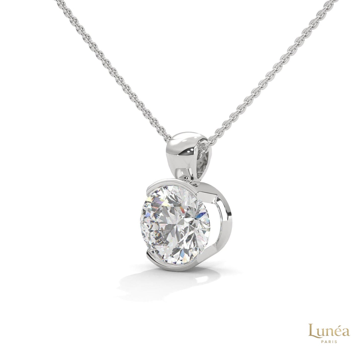 2.45 CT. Lab Diamond Bezel Solitaire Pendant