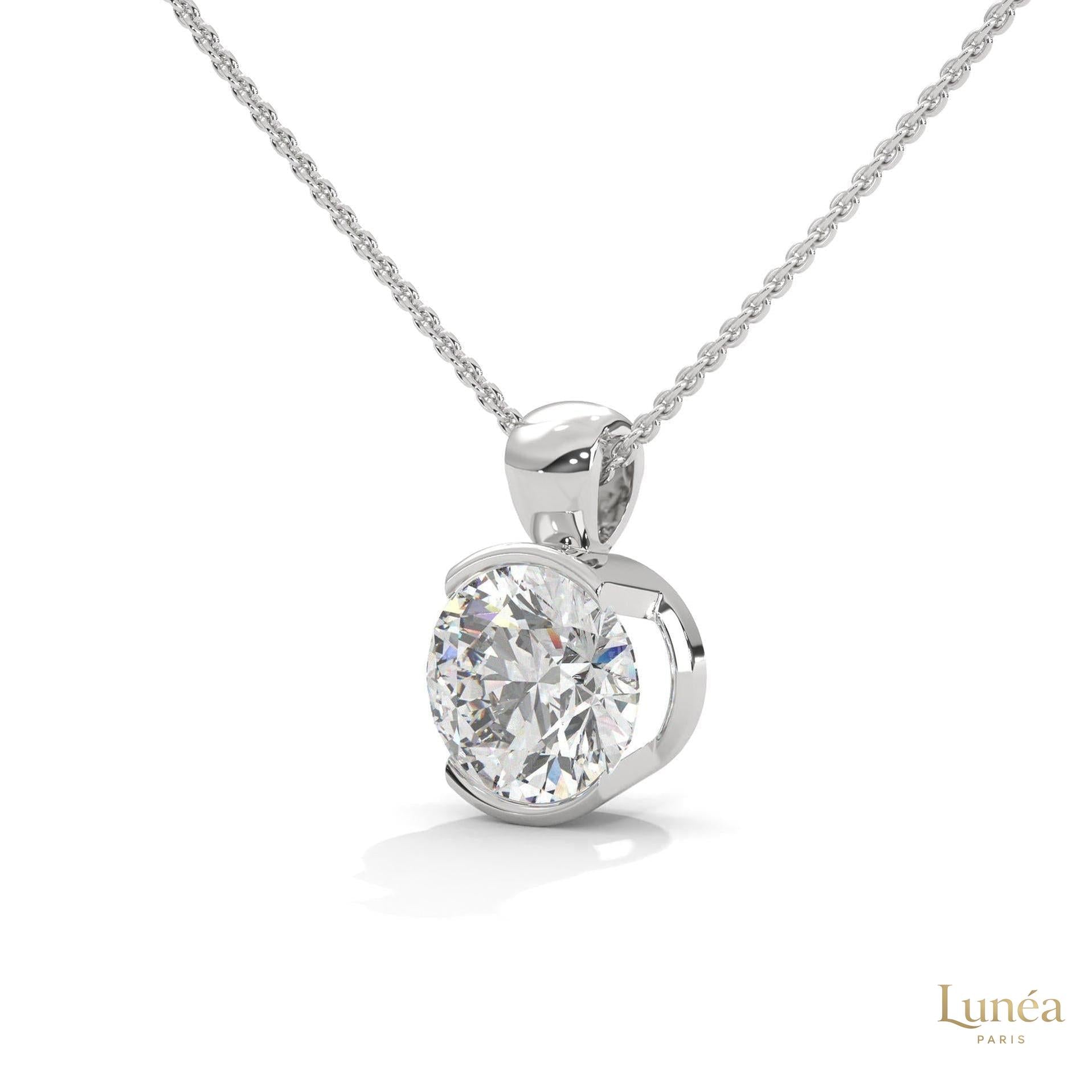 2.45 CT. Lab Diamond Bezel Solitaire Pendant