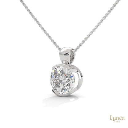2.45 CT. Lab Diamond Bezel Solitaire Pendant