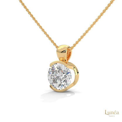 2.45 CT. Lab Diamond Bezel Solitaire Pendant