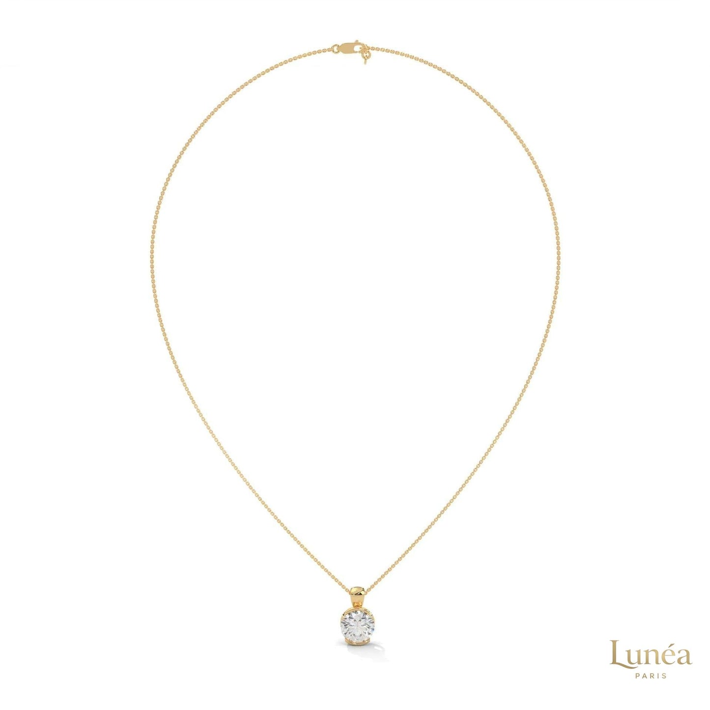 2.45 CT. Lab Diamond Bezel Solitaire Pendant