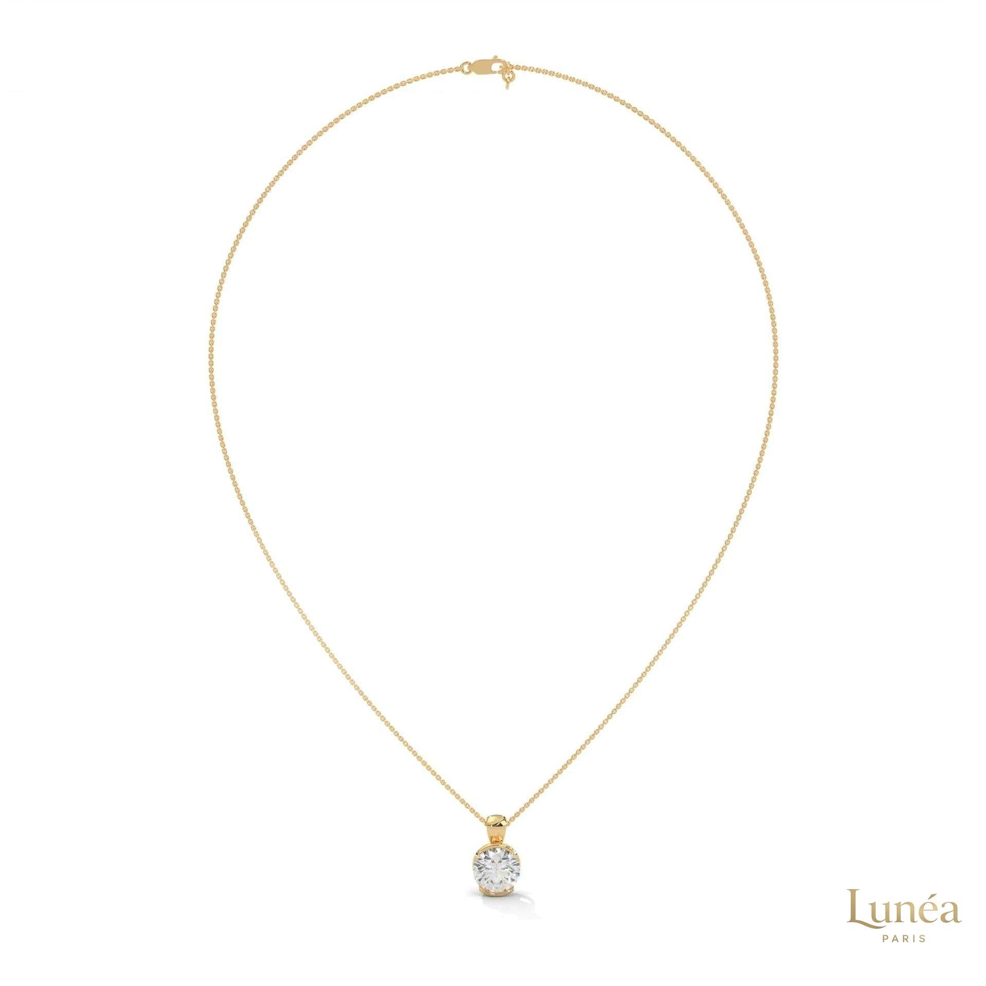 2.45 CT. Lab Diamond Bezel Solitaire Pendant