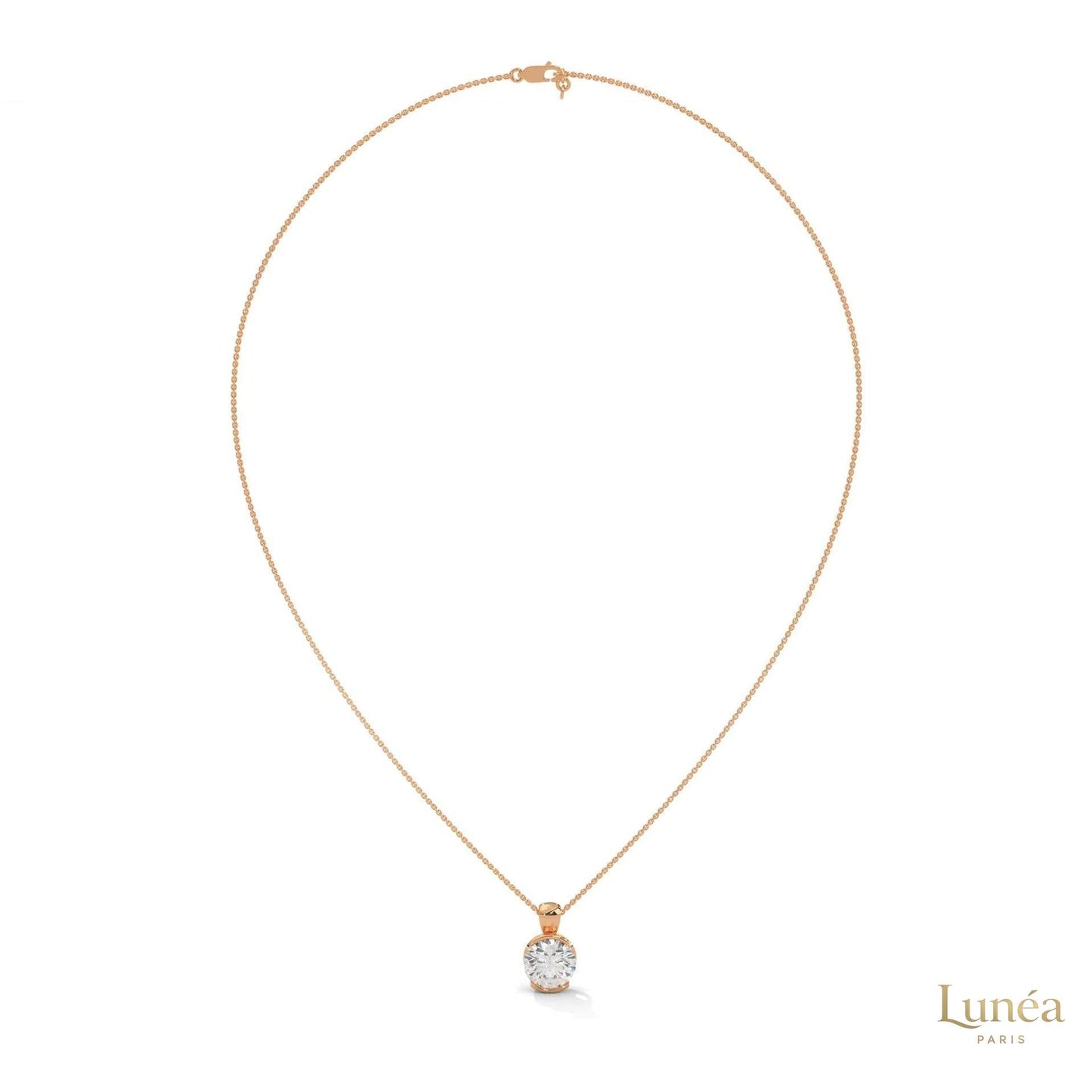 2.45 CT. Lab Diamond Bezel Solitaire Pendant