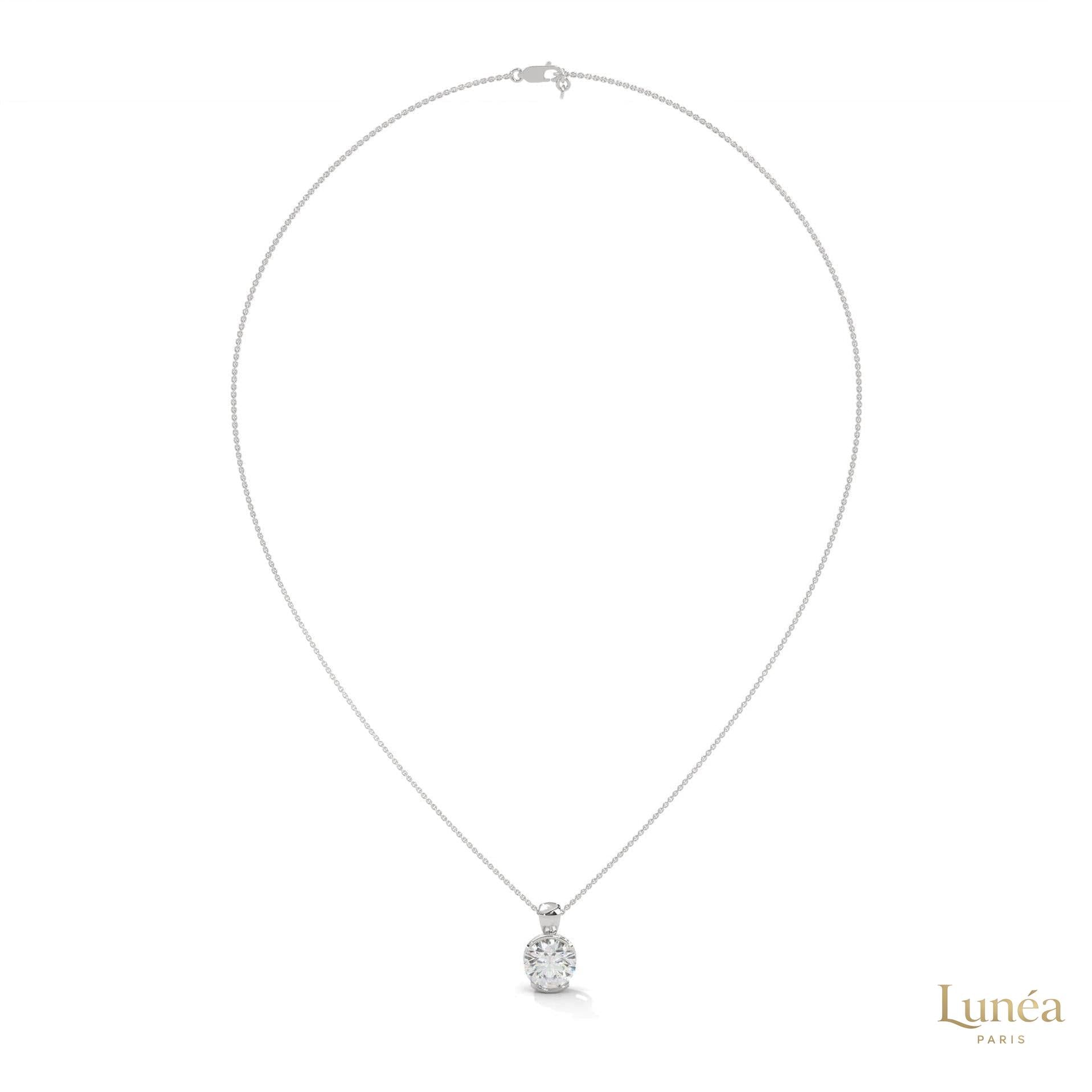 2.45 CT. Lab Diamond Bezel Solitaire Pendant