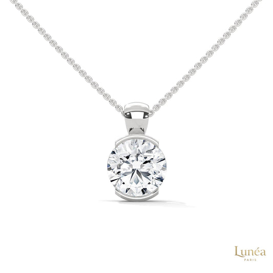 2.45 CT. Lab Diamond Bezel Solitaire Pendant