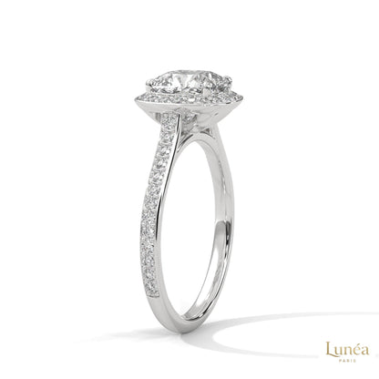 2.45 Ct. Cushion Halo Lab Diamond Ring