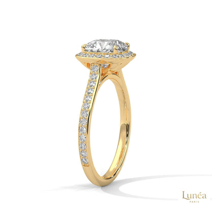 2.45 Ct. Cushion Halo Lab Diamond Ring
