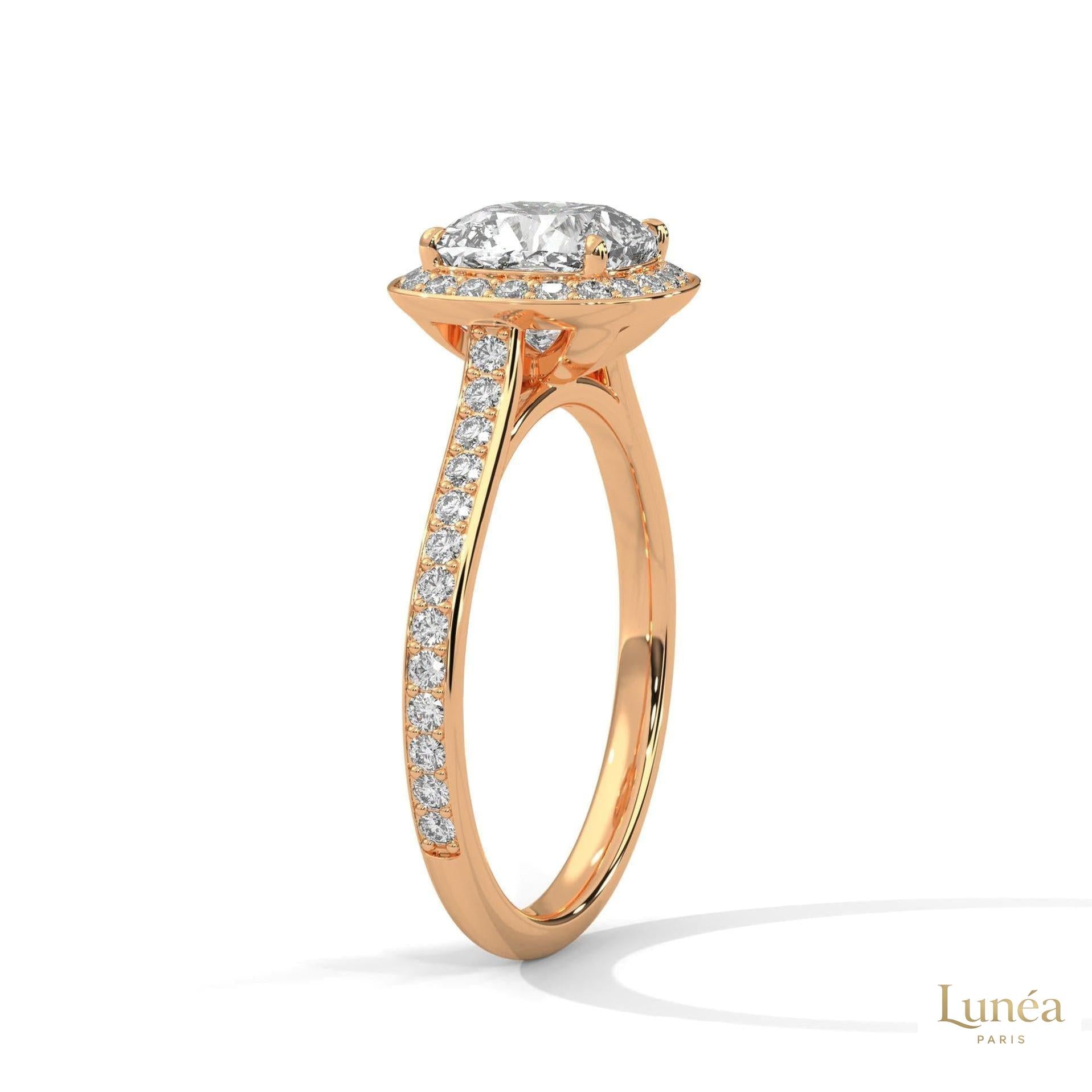 2.45 Ct. Cushion Halo Lab Diamond Ring