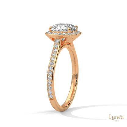 2.45 Ct. Cushion Halo Lab Diamond Ring