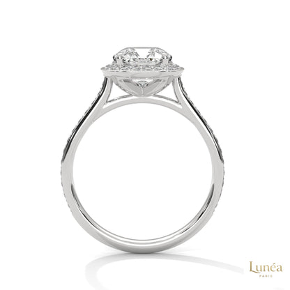 2.45 Ct. Cushion Halo Lab Diamond Ring