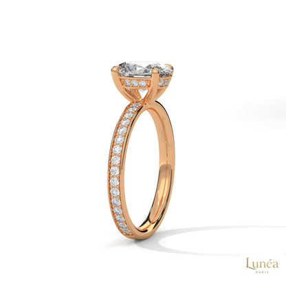 2.45 Ct. Oval Lab Diamond Pavé Engagement Ring