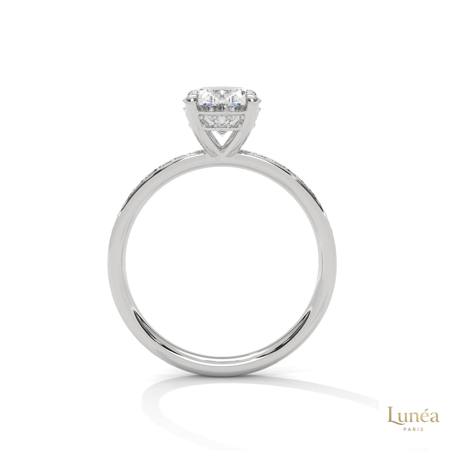 2.45 Ct. Oval Lab Diamond Pavé Engagement Ring