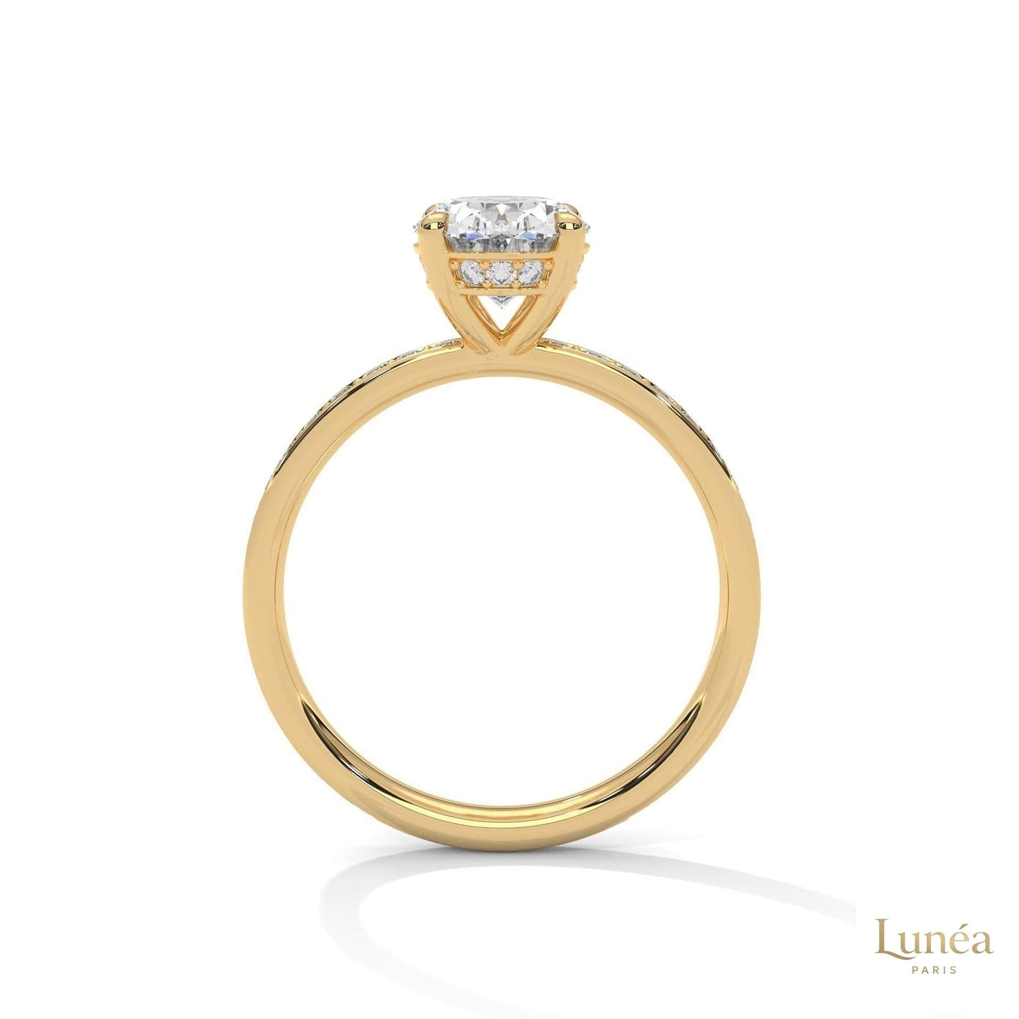 2.45 Ct. Oval Lab Diamond Pavé Engagement Ring