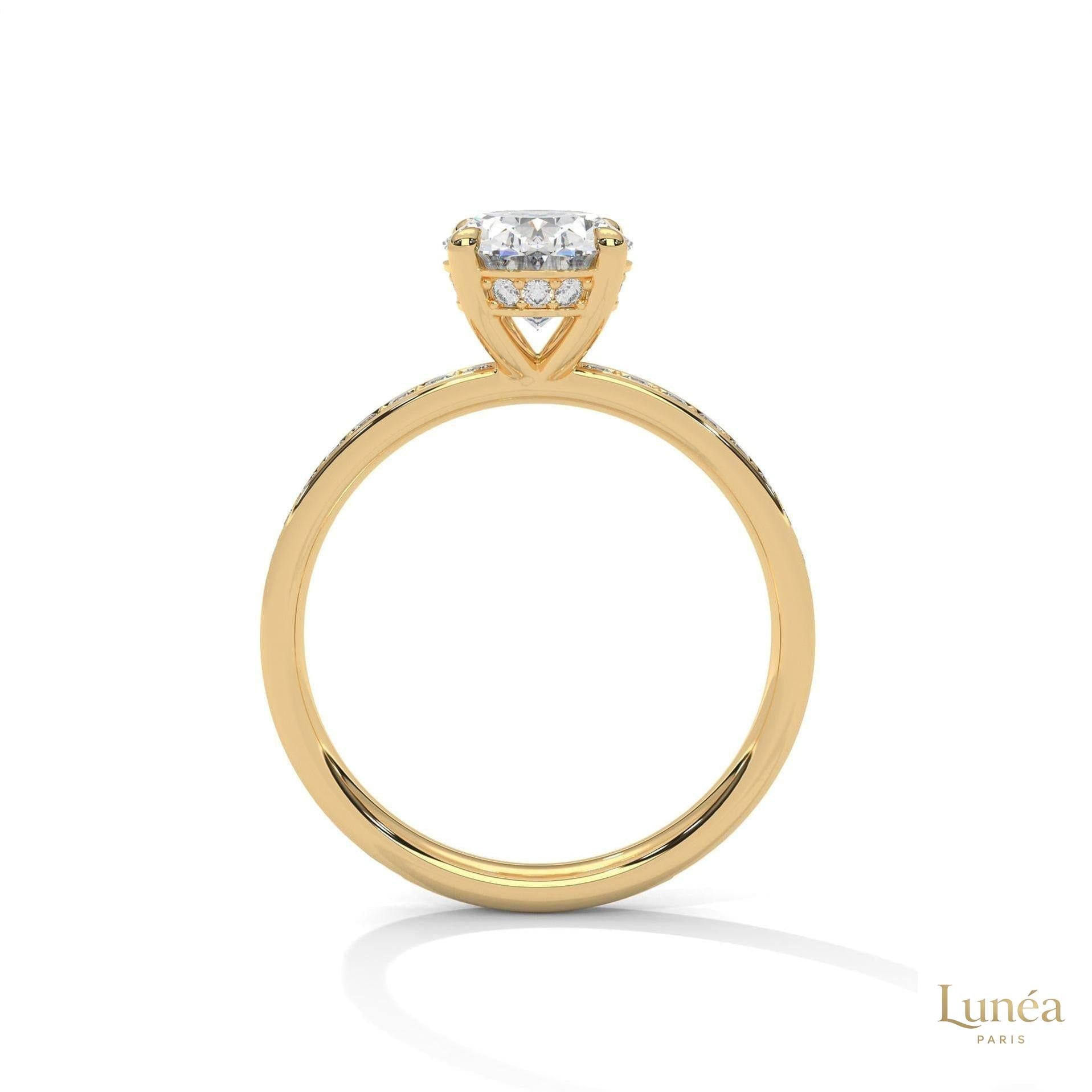 2.45 Ct. Oval Lab Diamond Pavé Engagement Ring