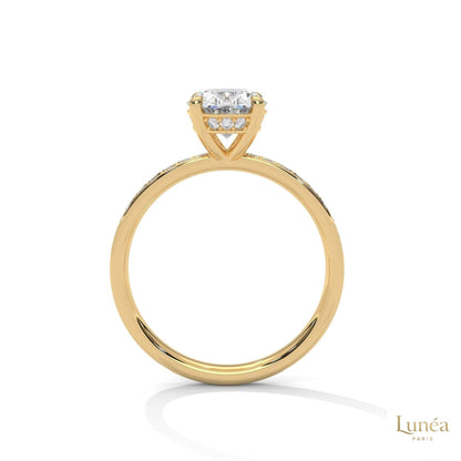 2.45 Ct. Oval Lab Diamond Pavé Engagement Ring