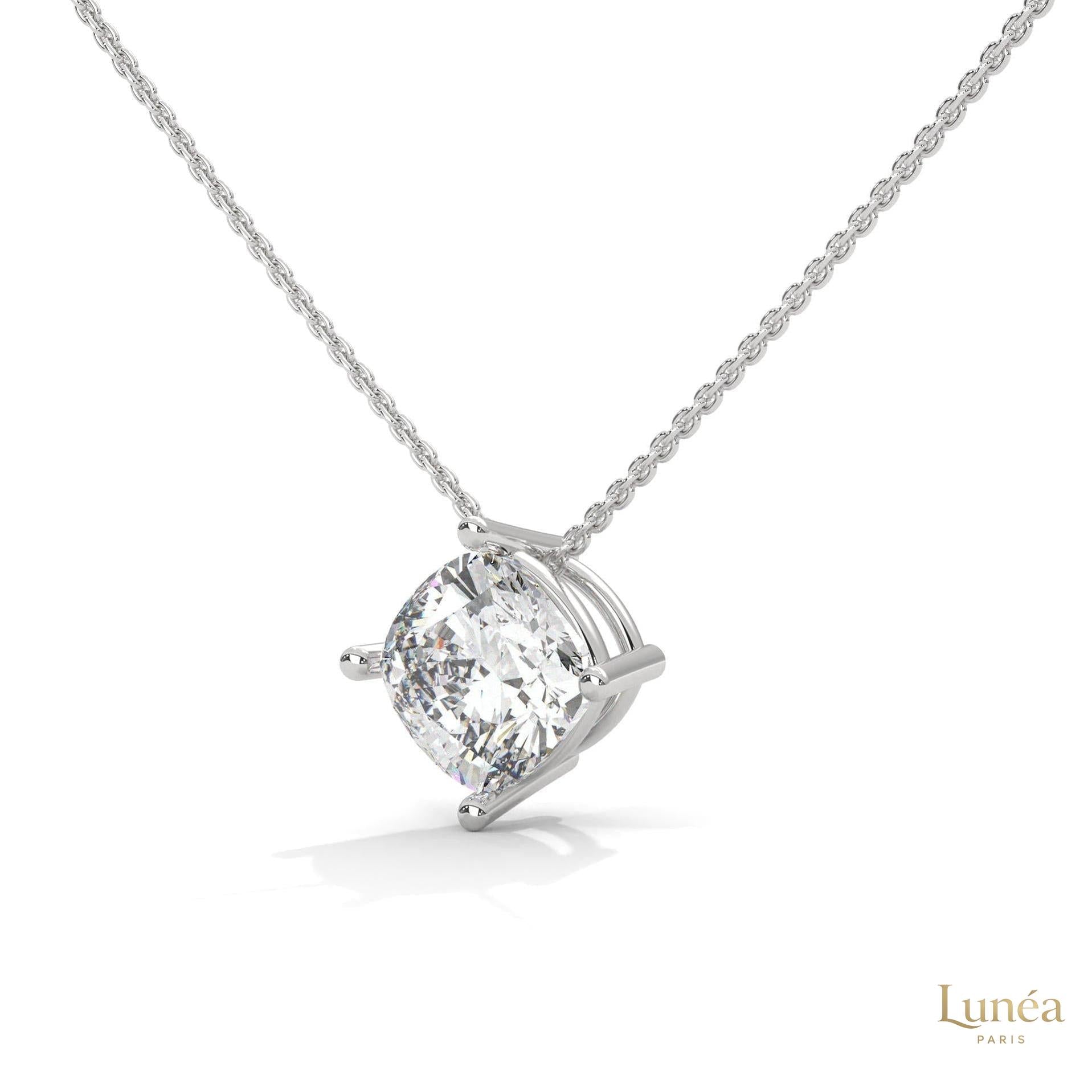 2.5 CT. Cushion Lab Diamond Pendant