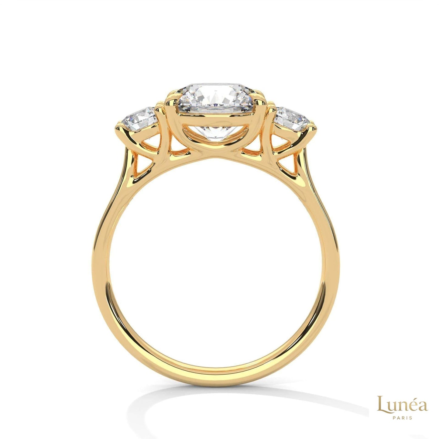 2.5 Ct. Three-Stone Lab Diamond Engagement Ring