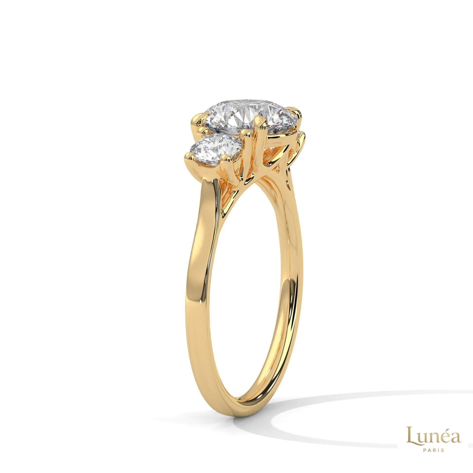 2.5 Ct. Three-Stone Lab Diamond Engagement Ring