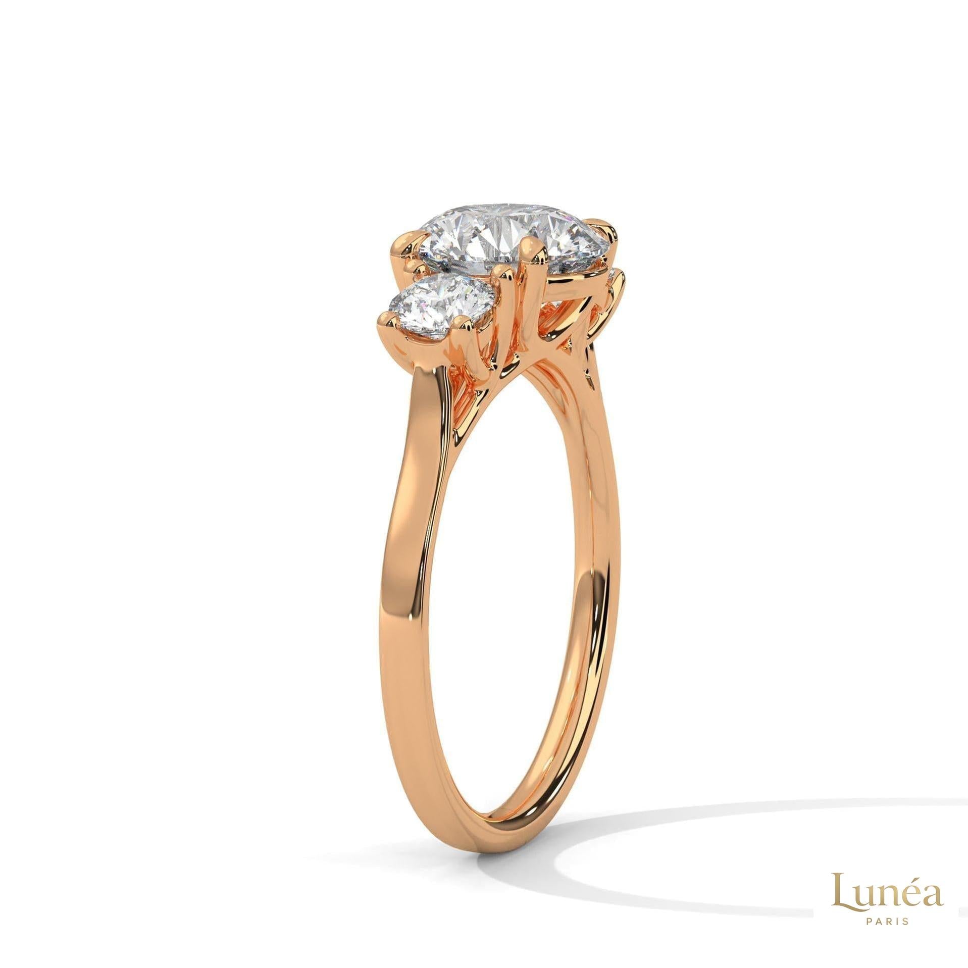 2.5 Ct. Three-Stone Lab Diamond Engagement Ring