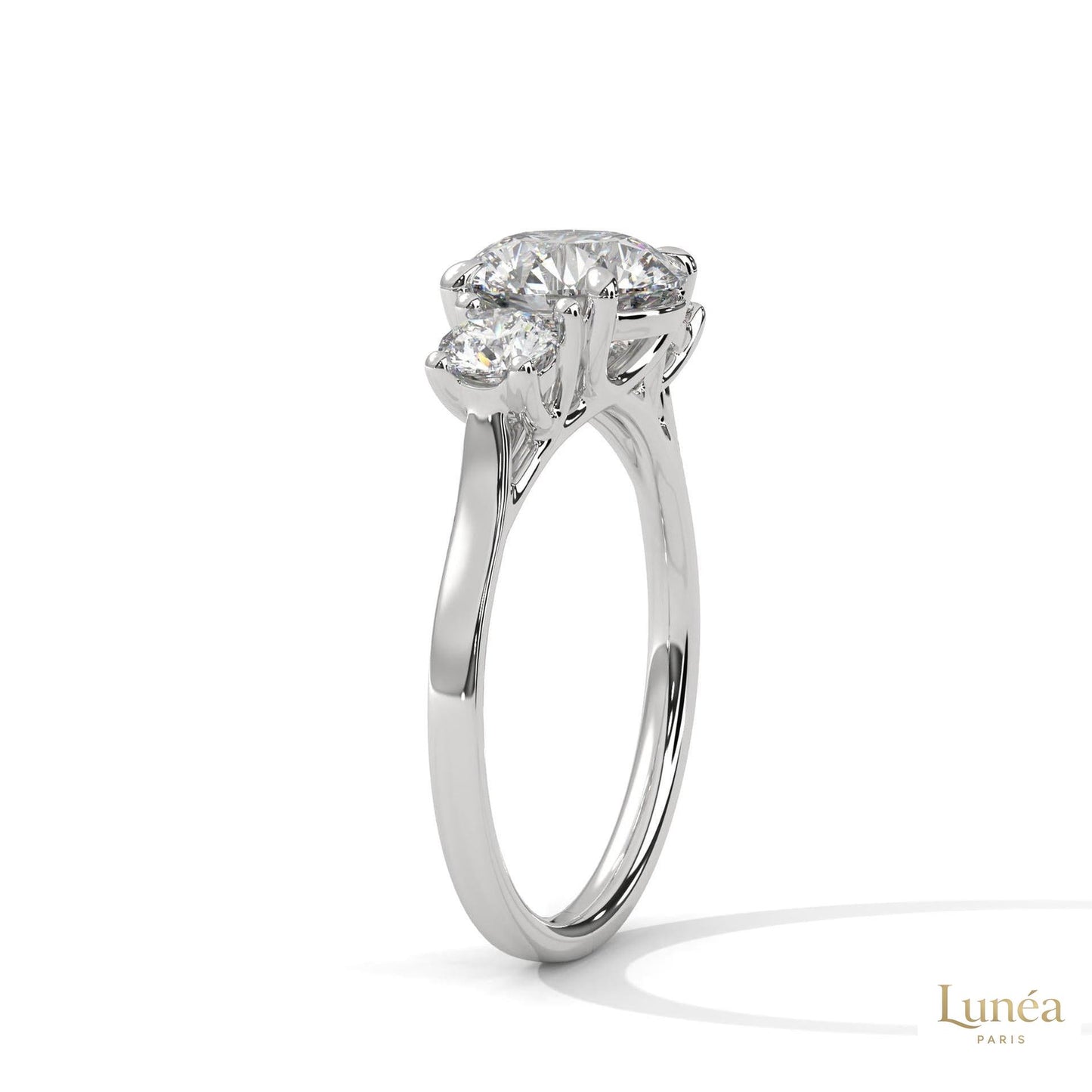 2.5 Ct. Three-Stone Lab Diamond Engagement Ring