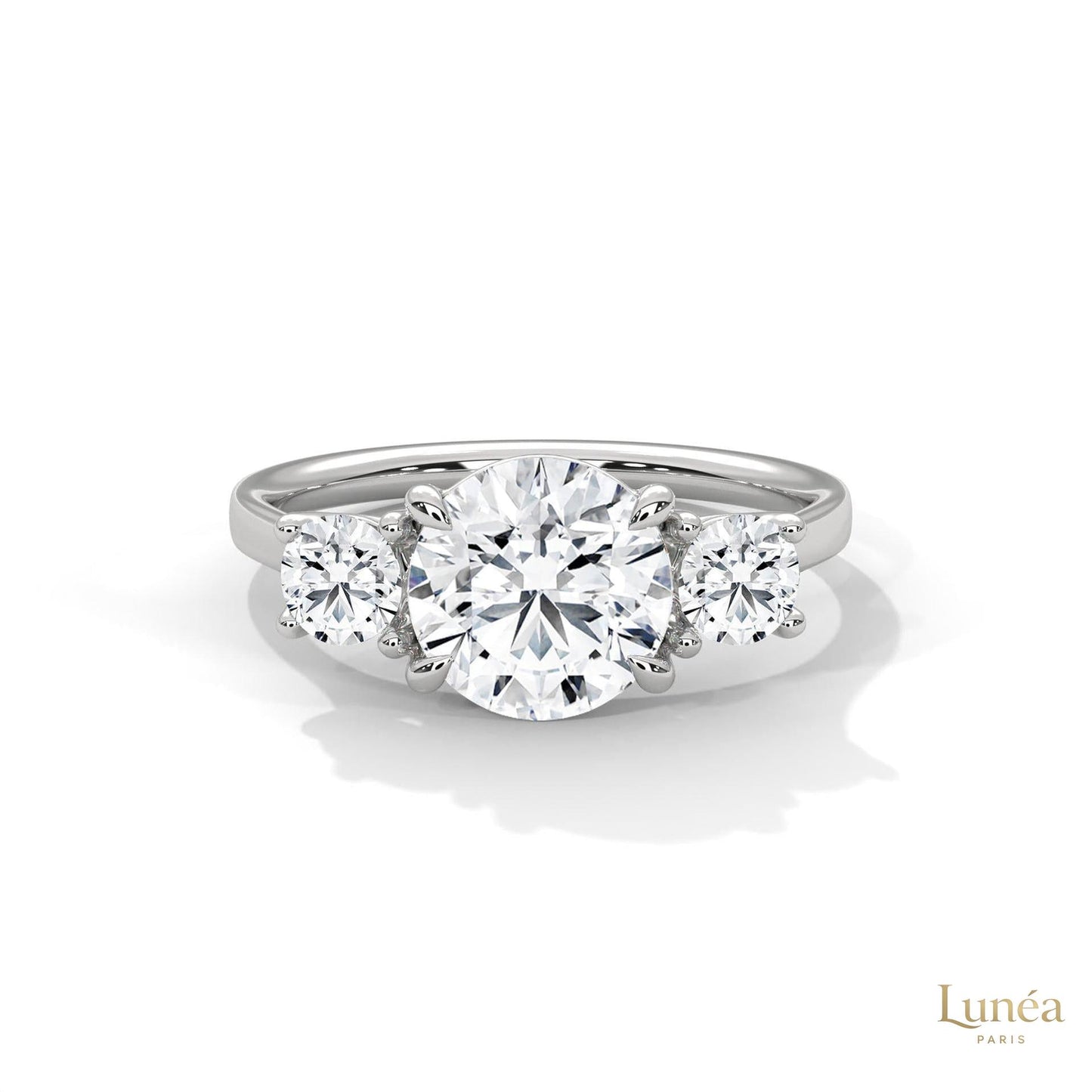 2.5 Ct. Three-Stone Lab Diamond Engagement Ring