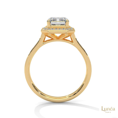 2.50 Ct. Emerald Cut Halo Engagement Ring
