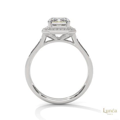 2.50 Ct. Emerald Cut Halo Engagement Ring